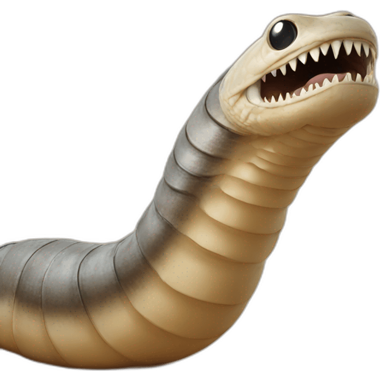 Dune sandworm with no eyes, giant mouth, face forwards emoji