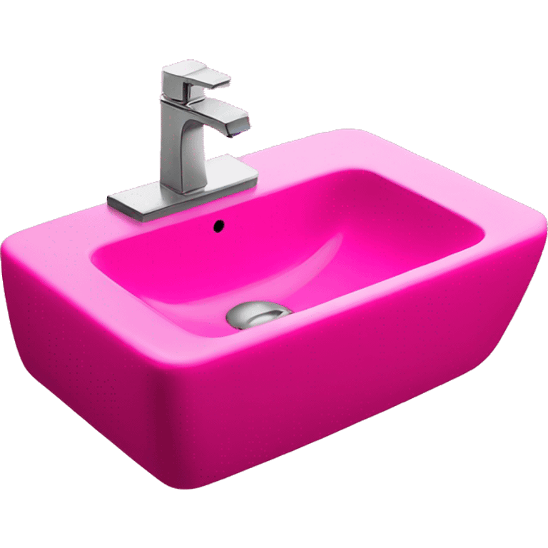 Hot pink bathroom sink emoji