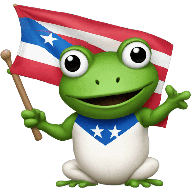 Frog holding Puerto Rico flag emoji