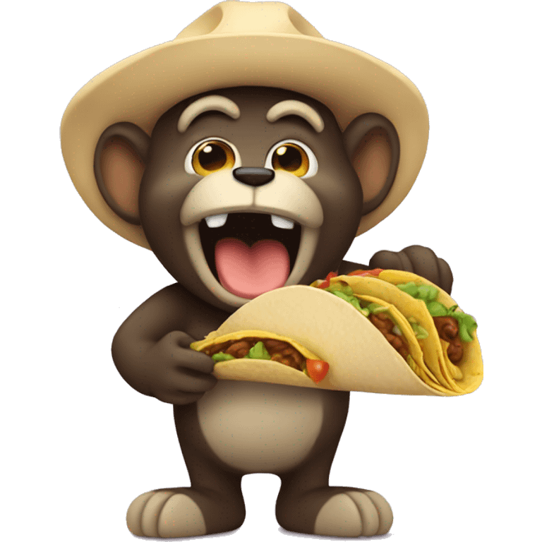 mokey eating a taco emoji