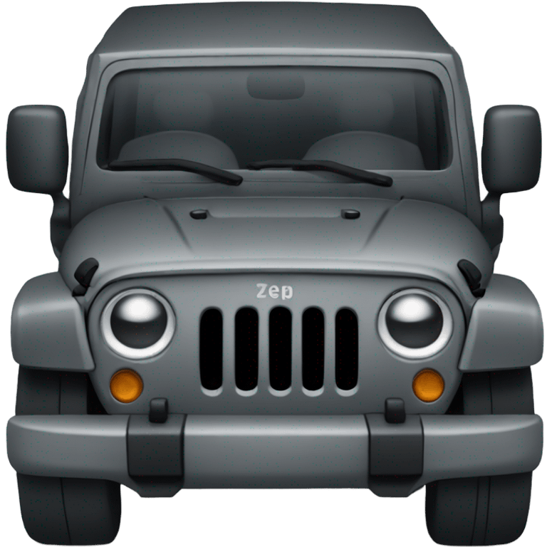 Front of Dark gray Jeep emoji