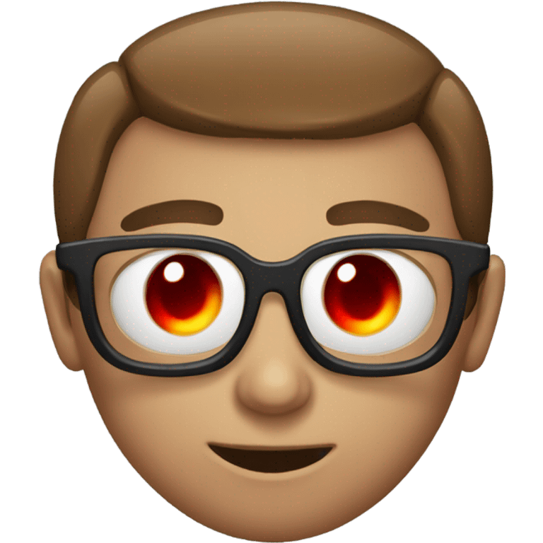 Person with red eyes being geeked emoji