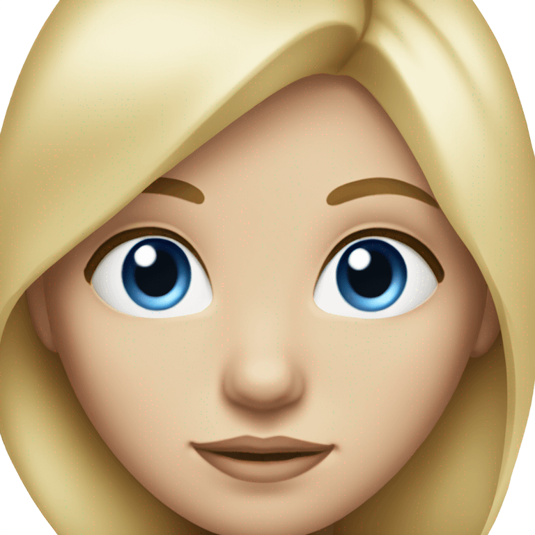 blonde hair girl with blue eyes and long eyelashes emoji