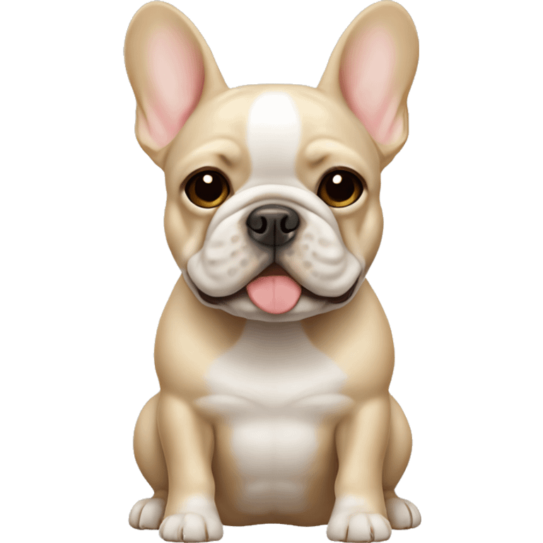 Cream frenchie with white stripe on forehead emoji