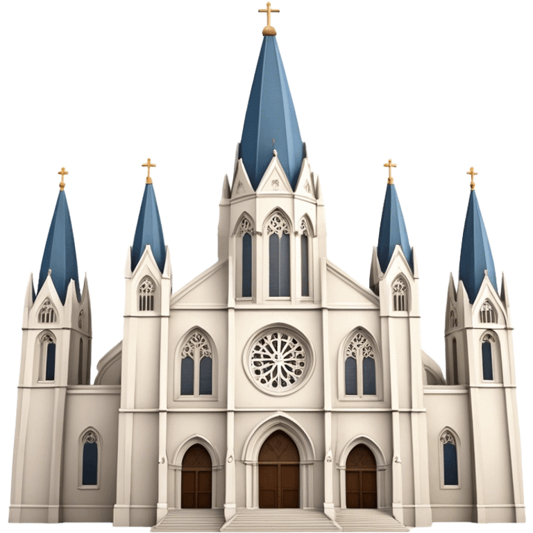 Cinematic Realistic St. Mary's Basilica Landmark Emoji, showcasing the iconic gothic church rendered with lifelike textures and soft, reverent lighting. emoji