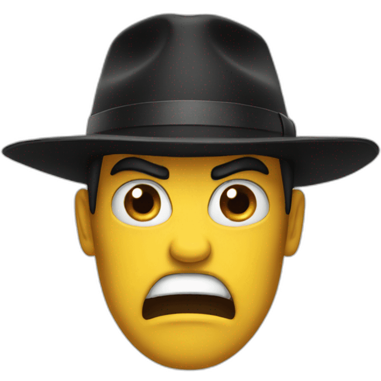 black hat angry emoji