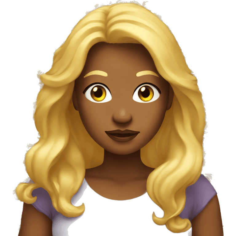 A woman with long golden hair and a voluptuous figure. emoji