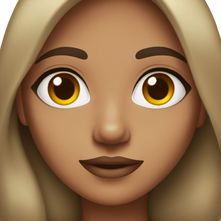 young adult girl with brown hair and dark skin and full lips emoji