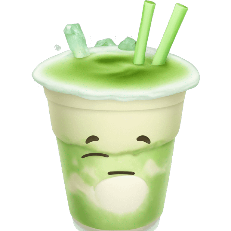 Ice matcha latte emoji