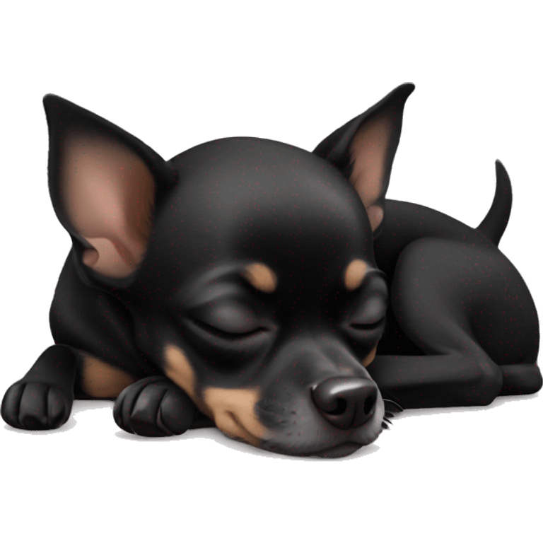  Sleeping black chihuahua  emoji