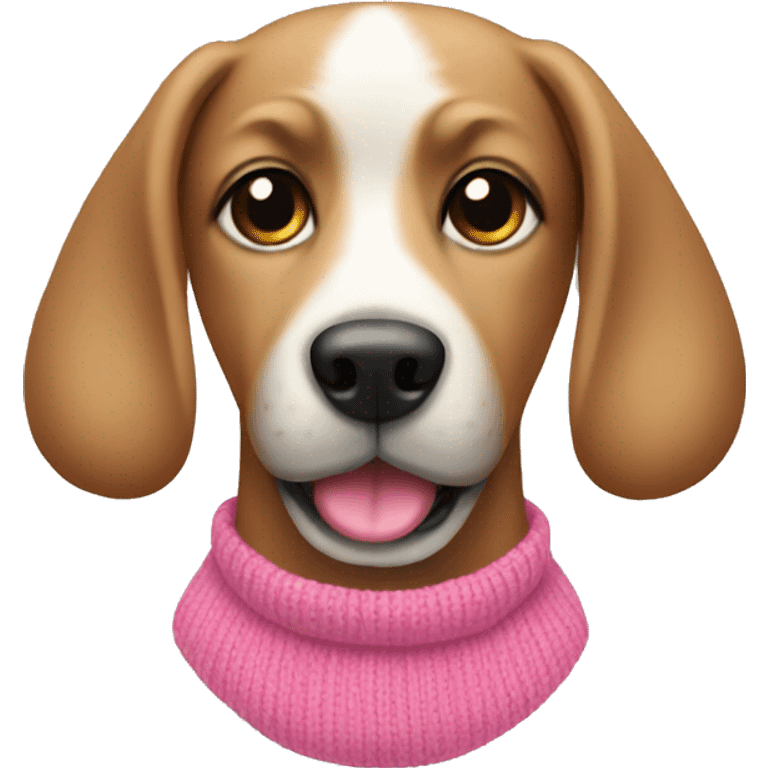 A dog with a pink sweater  emoji