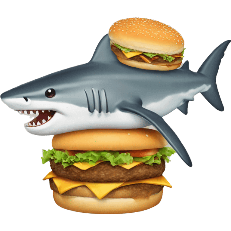 Burger on a shark emoji