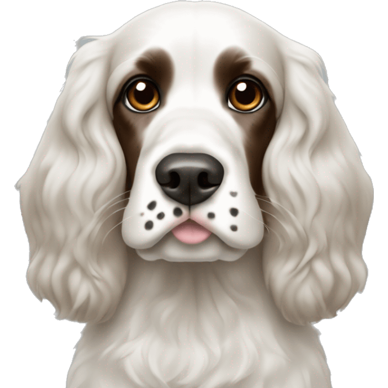 black and white cocker spaniel with nose spots emoji