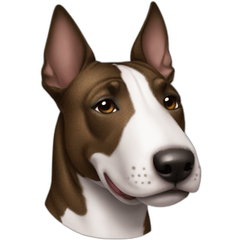 Brindle bullterrier front view face uneven face spots emoji