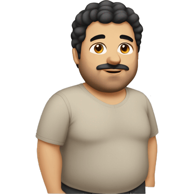 middle east chubby man with a little bit of hair and black hair emoji