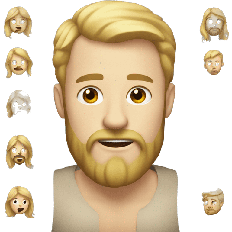 Nordic man with big nose and beard. Blonde hair slightly red.  emoji