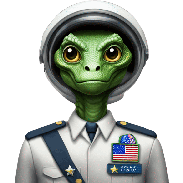 Reptilian Alien man general usa space force, full body emoji