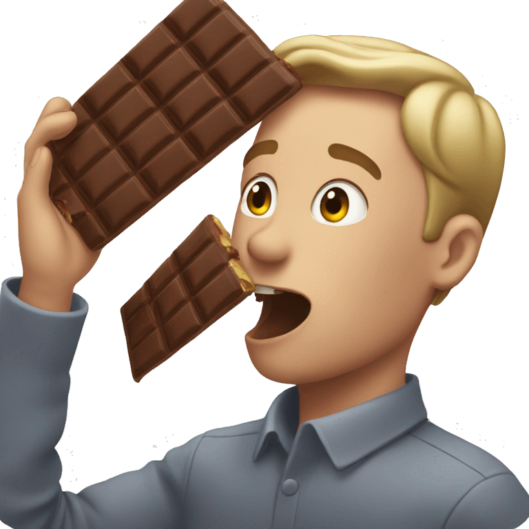 Slapping a chocolate bar emoji