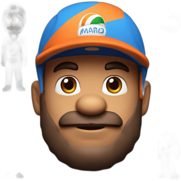 mario wearing blue indian cricket team jersey emoji