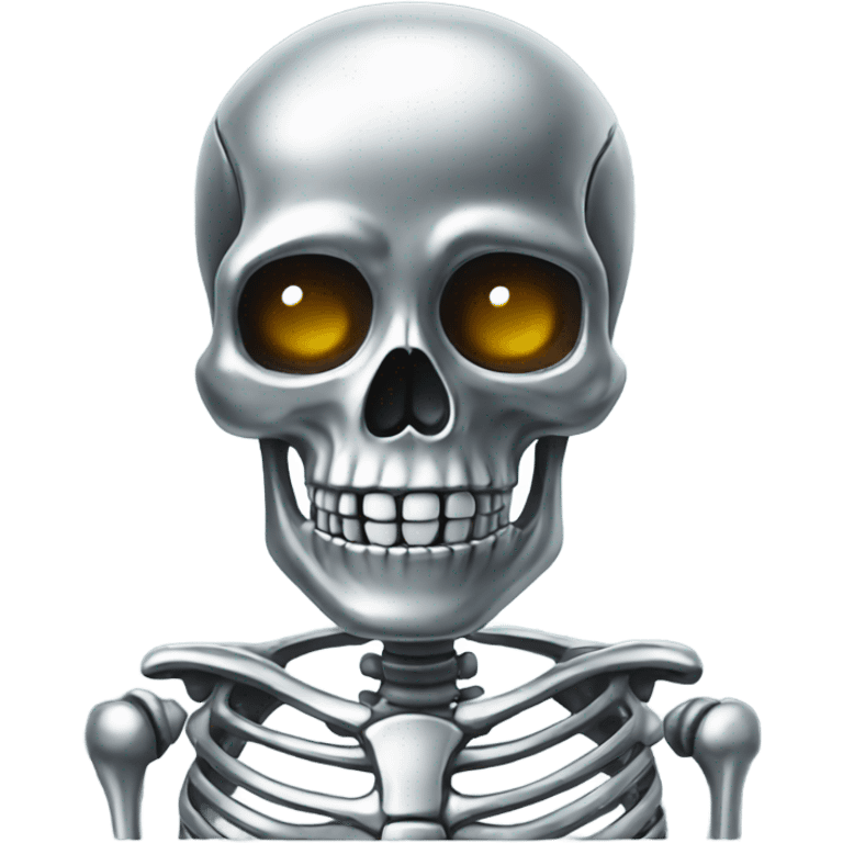 Skeleton made out of chrome emoji