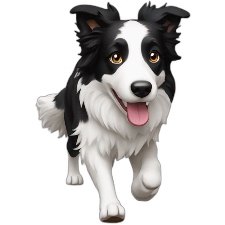 white border collie walk emoji