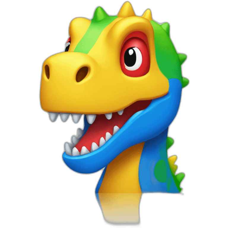 red, yellow, green and blue google chrome dino emoji