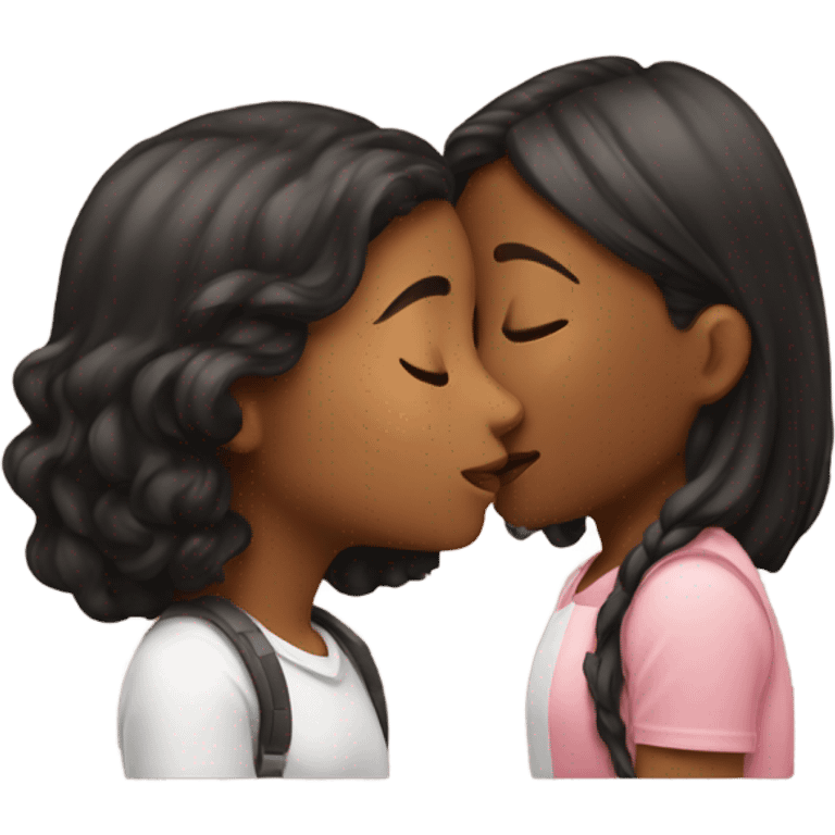 Two girls kissing  emoji