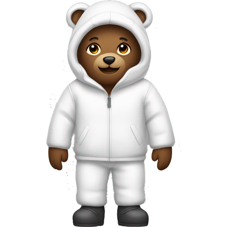 Winter teddy with white outfit emoji