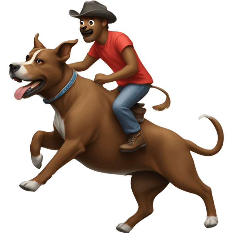 Dog riding a bull emoji