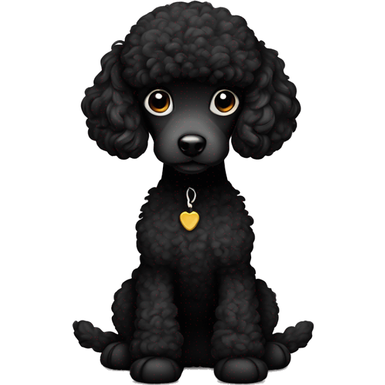 Black poodle with a black and mild emoji