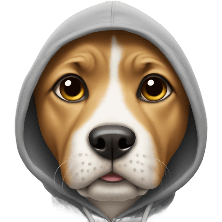 Dog wearing a hoodie emoji