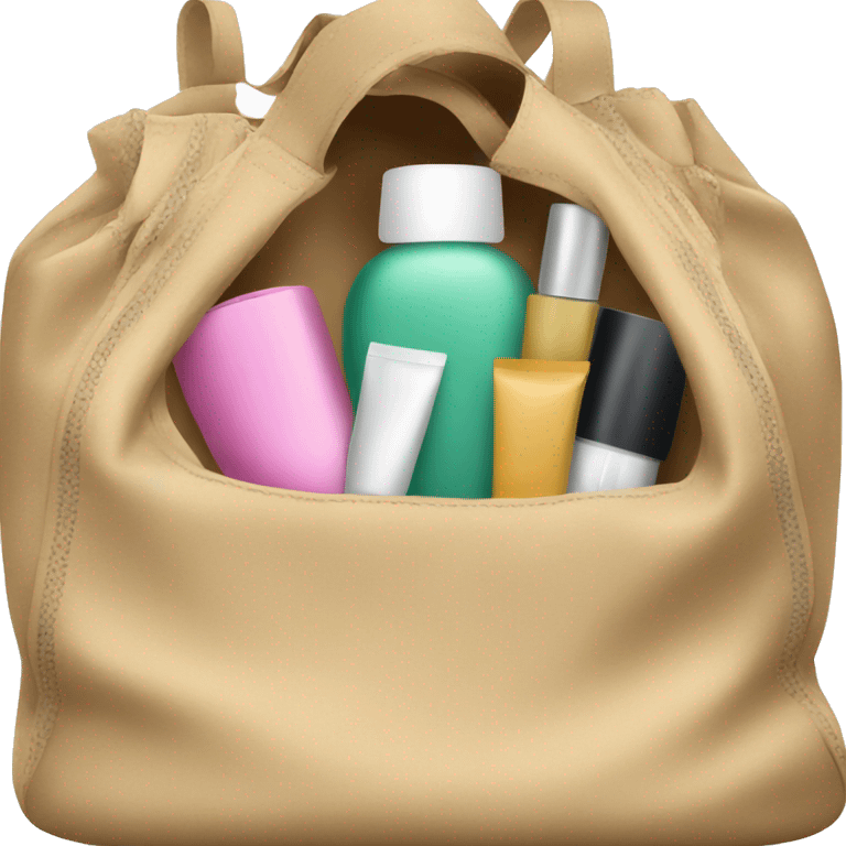 bag with cosmetics sticking out emoji