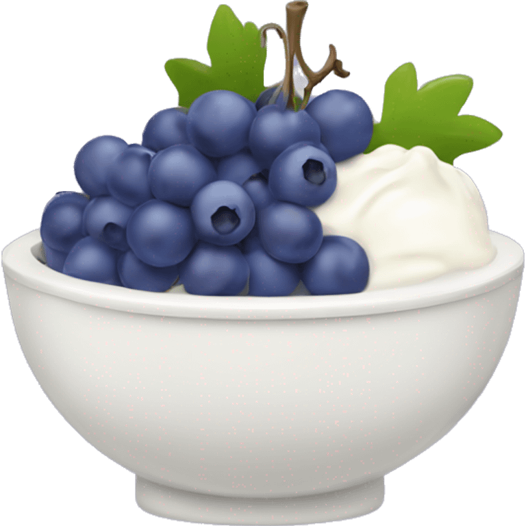 yoghurt bowl with grapes and blueberries emoji