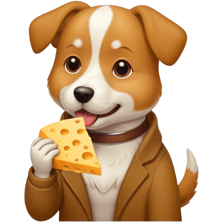 Dog eat a cheese emoji