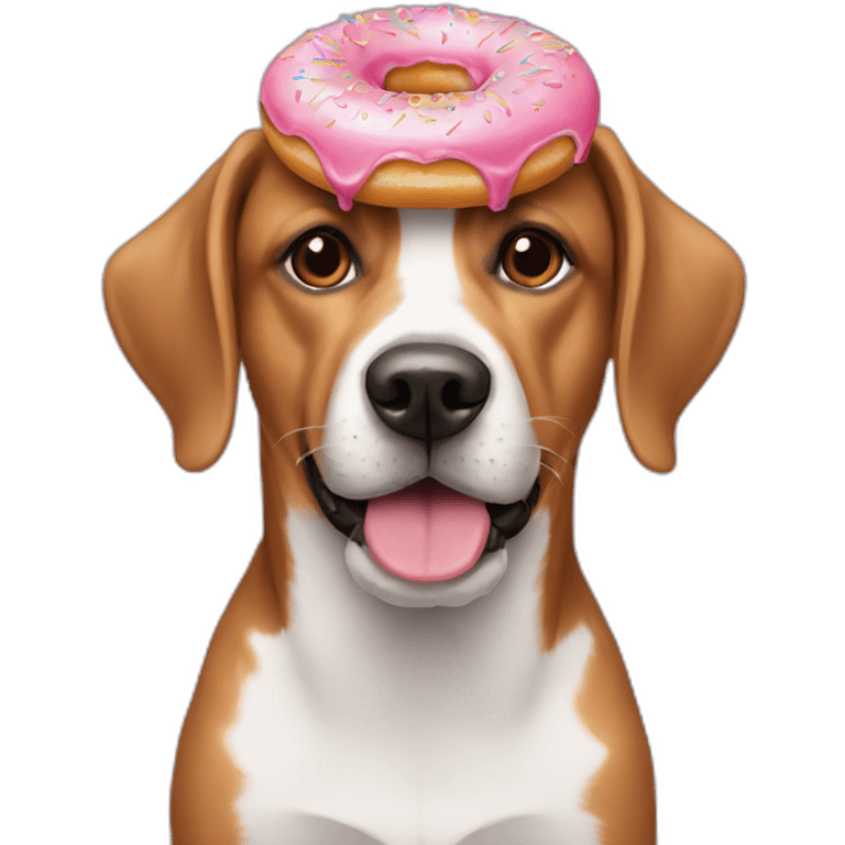 Dog with donut head emoji