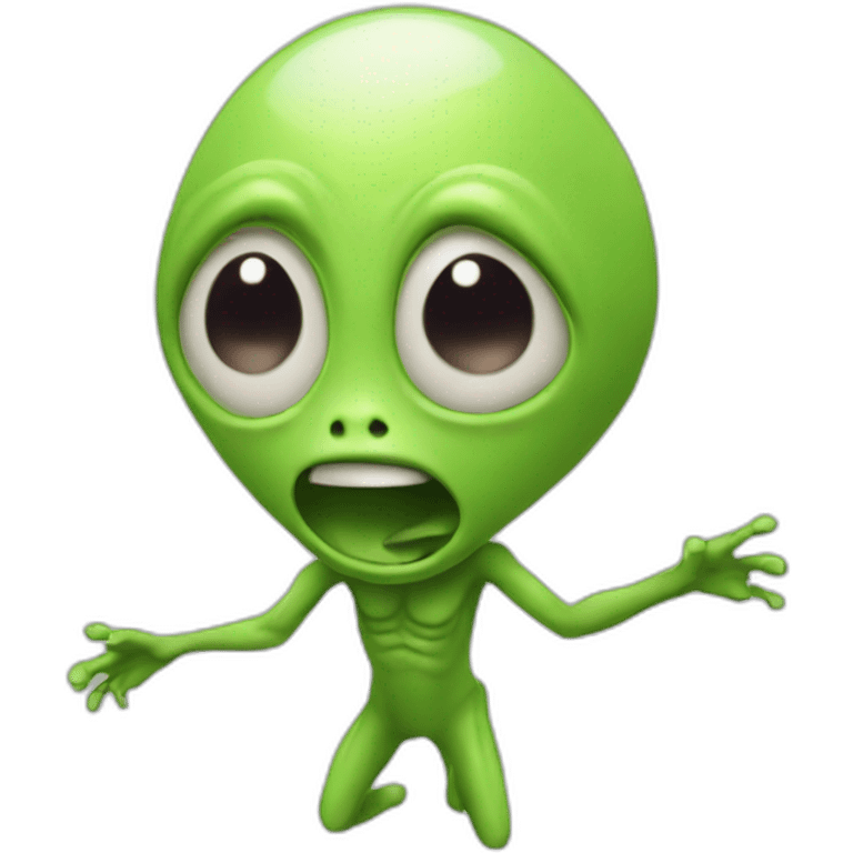 Dancing alien crying emoji