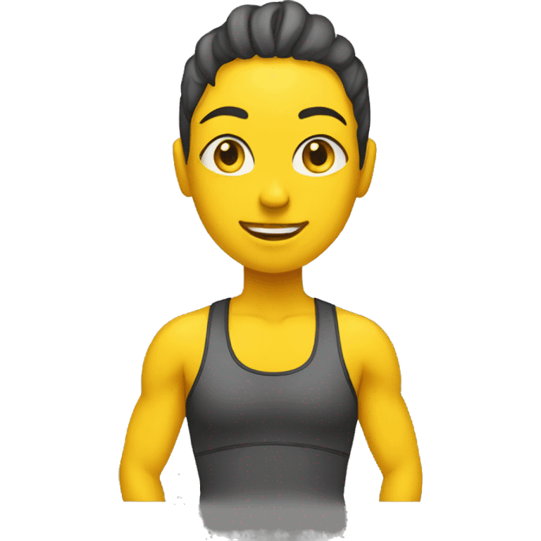 personal trainer at the gym with yellow skin emoji