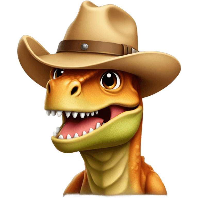 Dinosaur wearing cowboy hat emoji