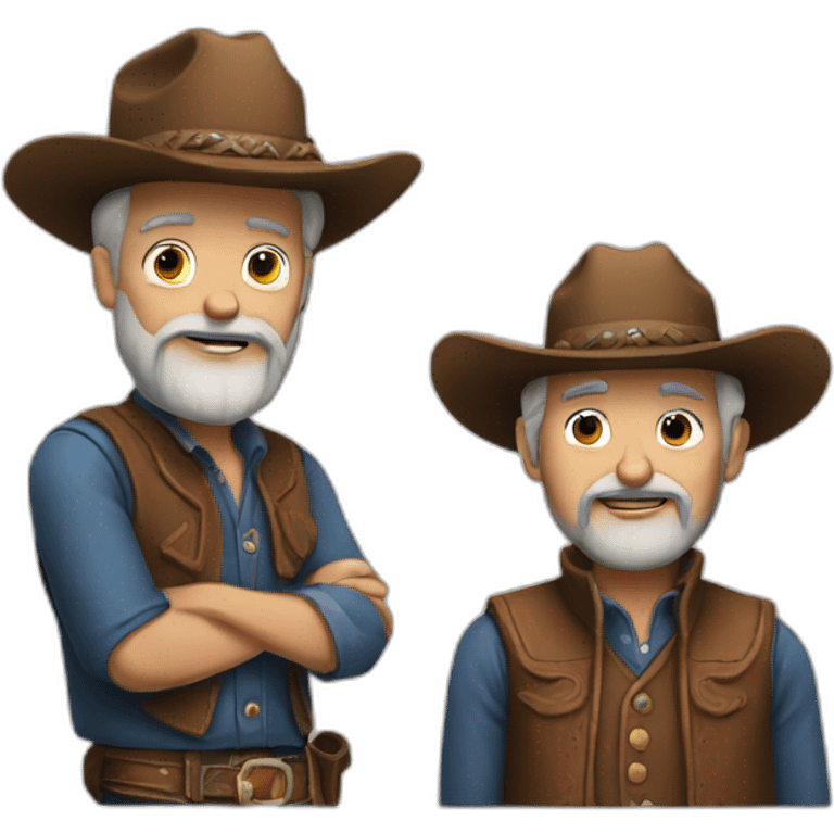 Two old cowboys with beards emoji