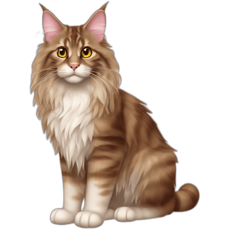 Cat Maine Coon pinky with big eyes emoji