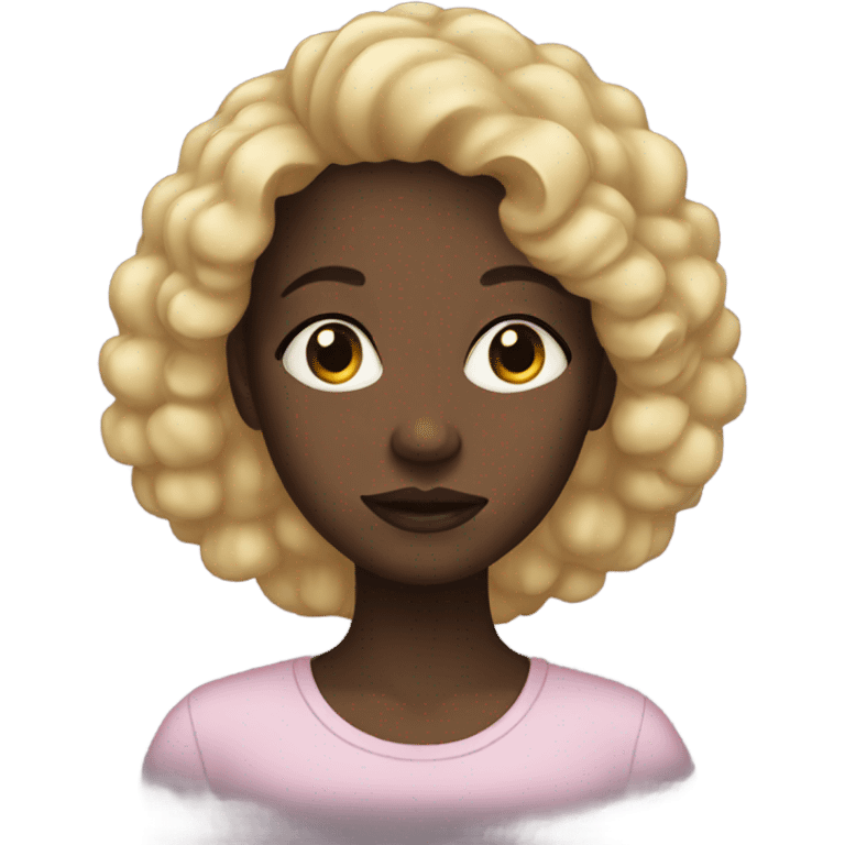 Black girl with black eyes emoji