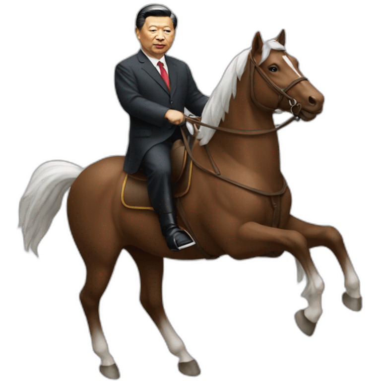 President Xi riding a horse emoji