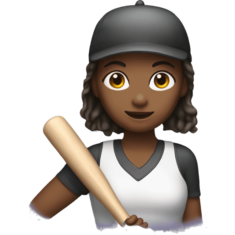 girl holding bat in her hand emoji