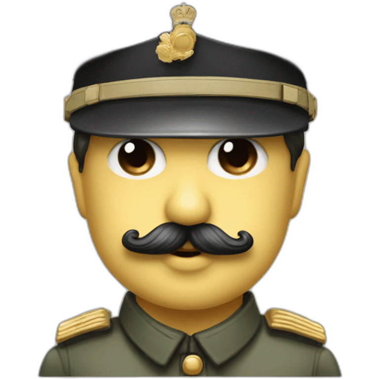 Charlie Chaplin with a Little black mustach and with a German military cap emoji