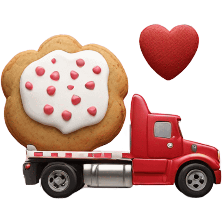 cookie heart with semi truck emoji