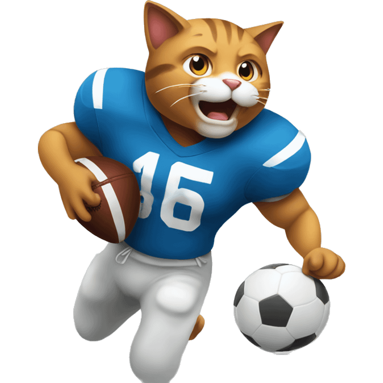 Cat playing football  emoji