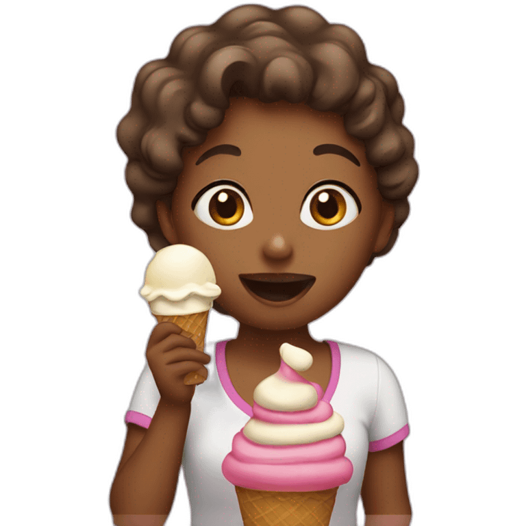 Girl eating ice cream  emoji