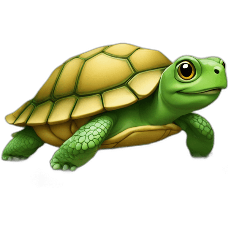 Tortue avec une grenouille sur son dos emoji