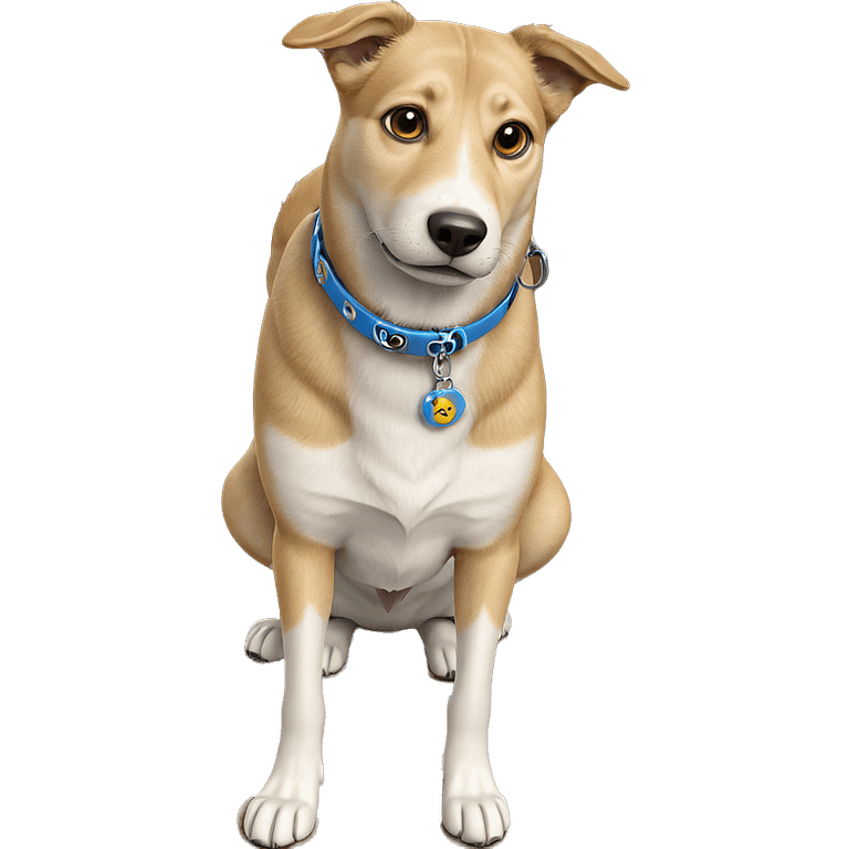 realistic dog with collar emoji