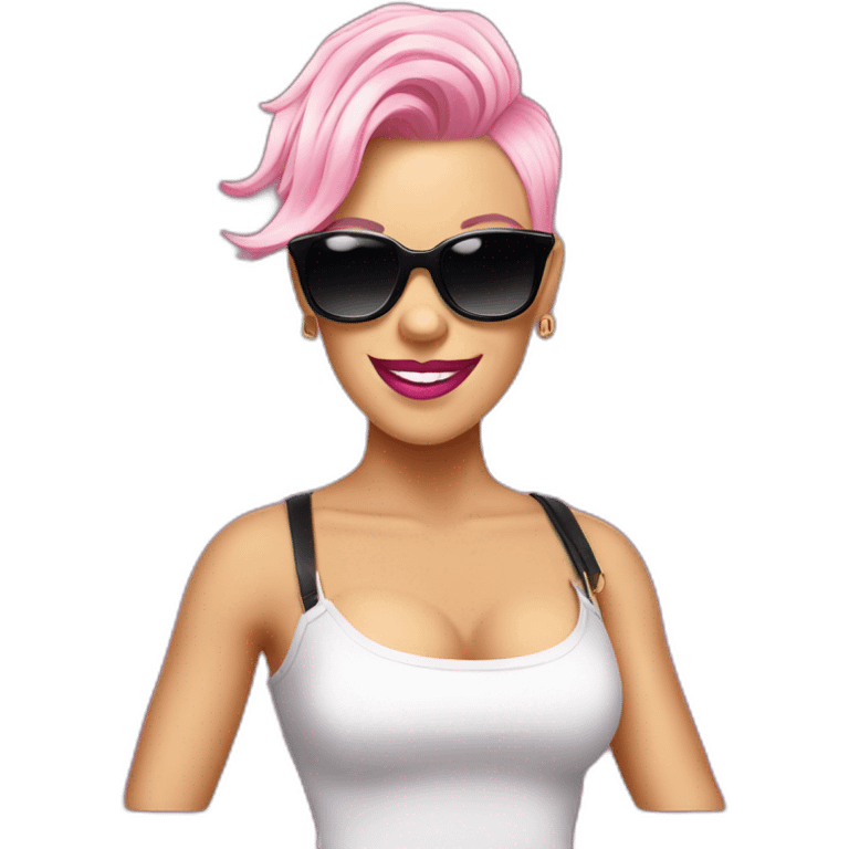 P!nk with sunglasses emoji